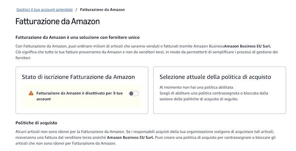 Fatturazione Amazon