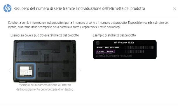 Etichetta HP