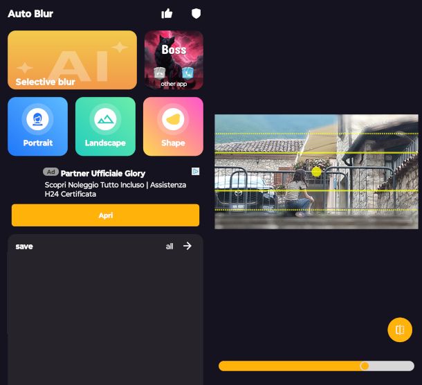 schermate app Auto Blur