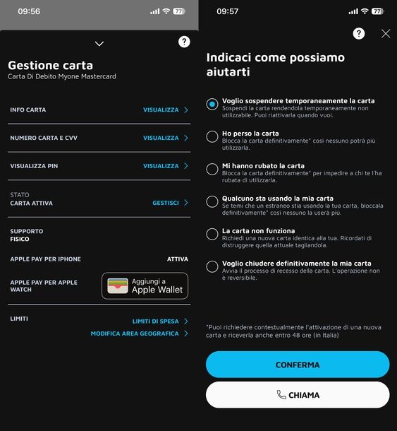 Sospendere carta buddy UniCredit
