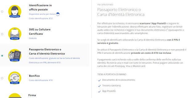 SPID Poste con CIE