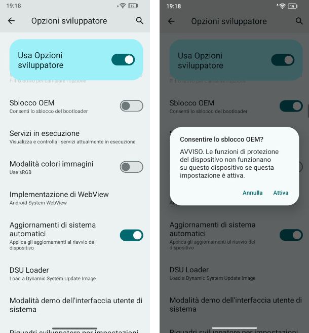 Come eliminare account Google Android dopo ripristino