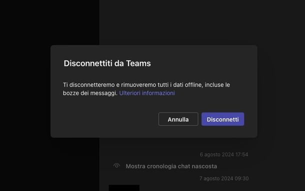 Cambiare account Microsoft Teams Windows