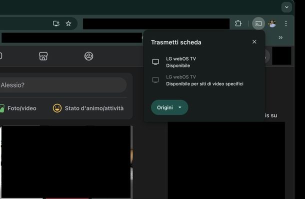 Vedere Facebook su Smart TV Google Chrome macOS