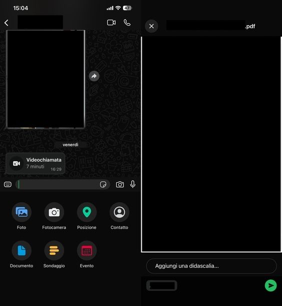 Mandare documenti PDF WhatsApp iOS