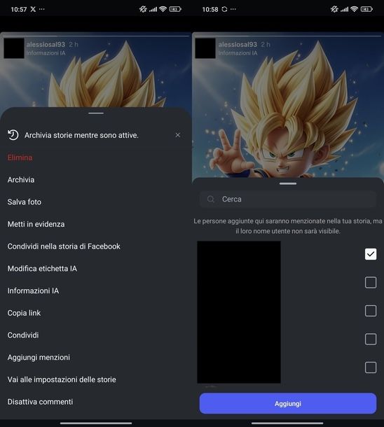 Condividere storia Instagram se non sei taggato Android