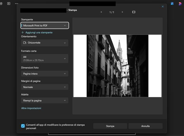 Trasformare foto in PDF gratis Microsoft Foto Windows