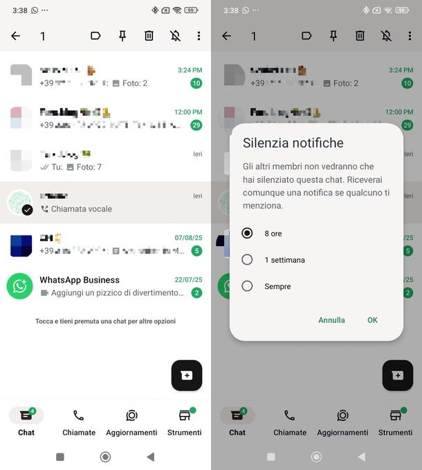 Come silenziare WhatsApp Business