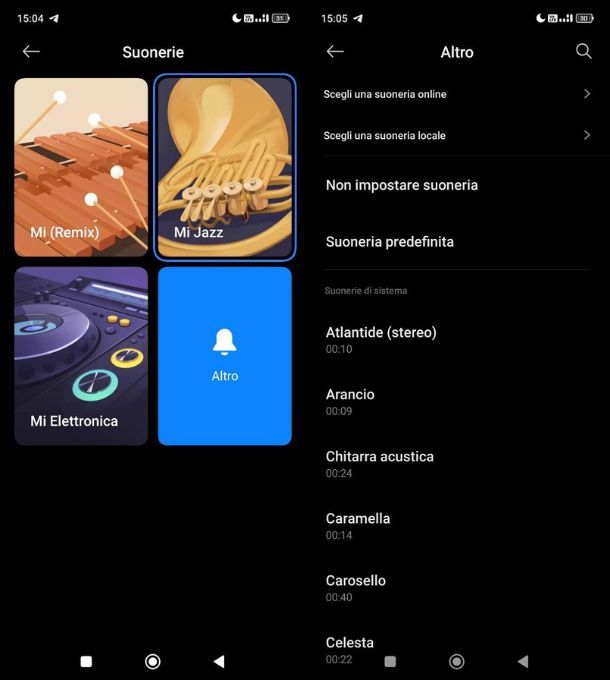 xiaomi suoneria