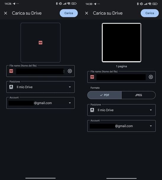 Mandare documenti PDF Google Drive Android