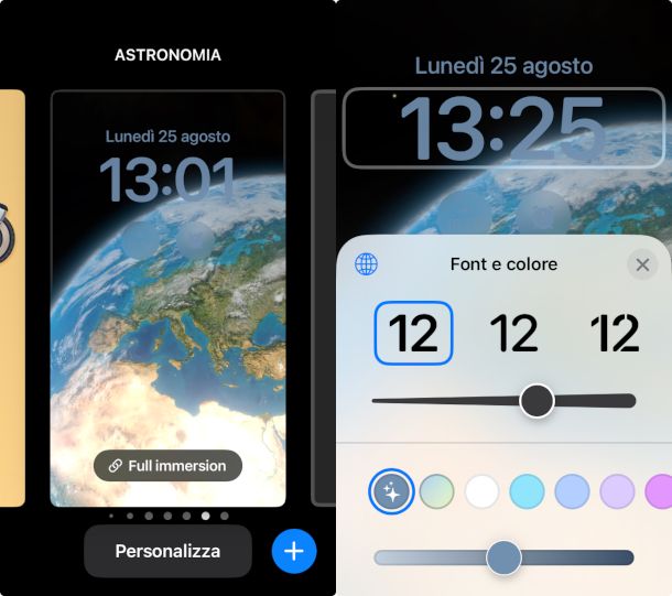 modifica orologio schermata di blocco iPhone