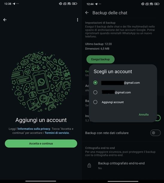 Aggiungere secondo account WhatsApp Android