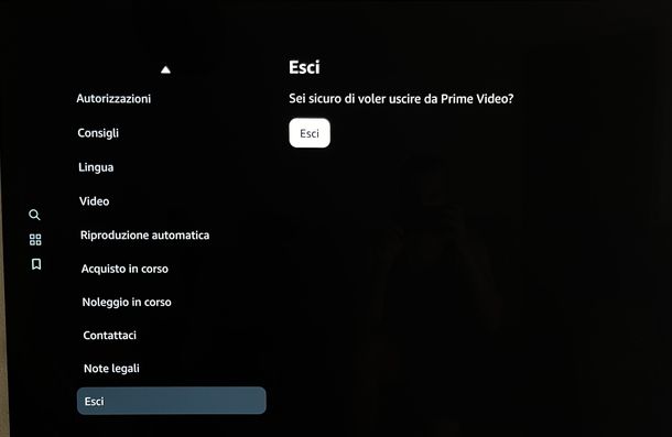 Cambiare account Amazon Prime Video Smart TV LG
