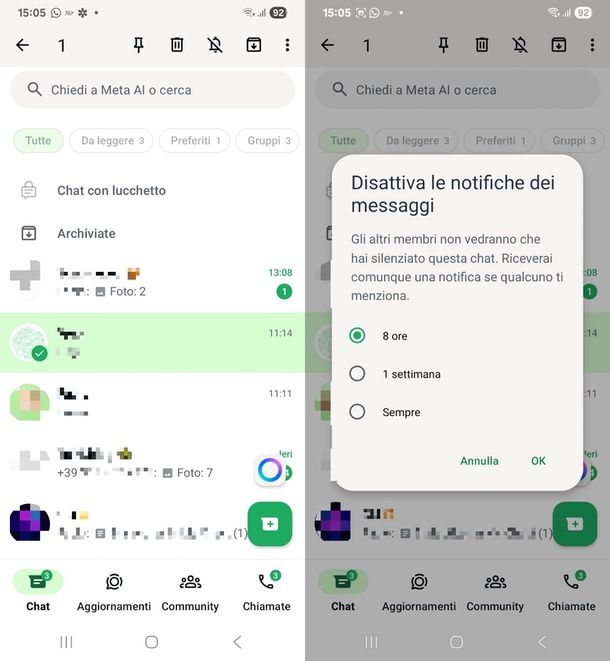 Silenziare WhatsApp Android