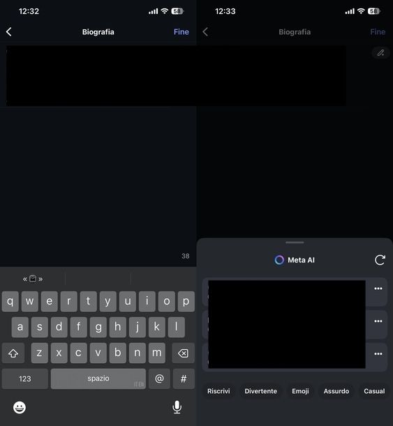 Modificare descrizione profilo Instagram iPhone