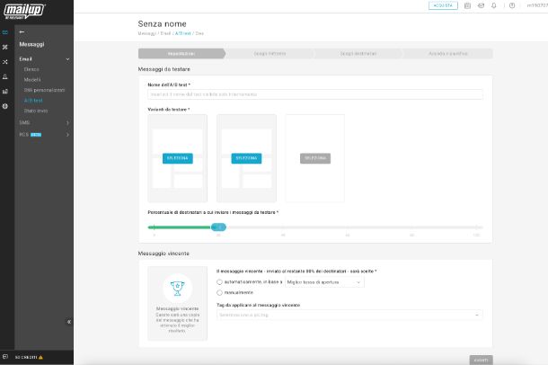 Creare un A/B test