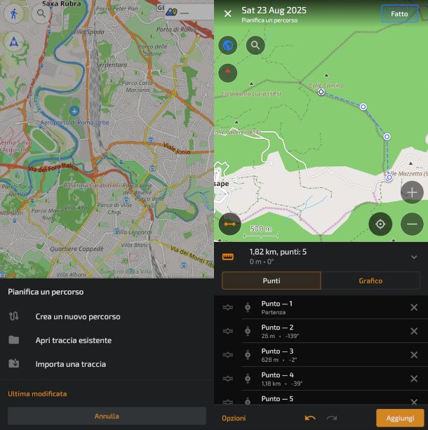 schermata app OsmAnd