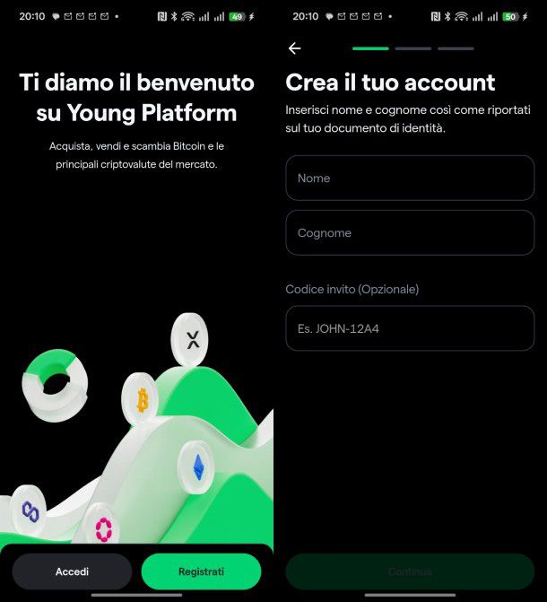 Apertura conto Young Platform