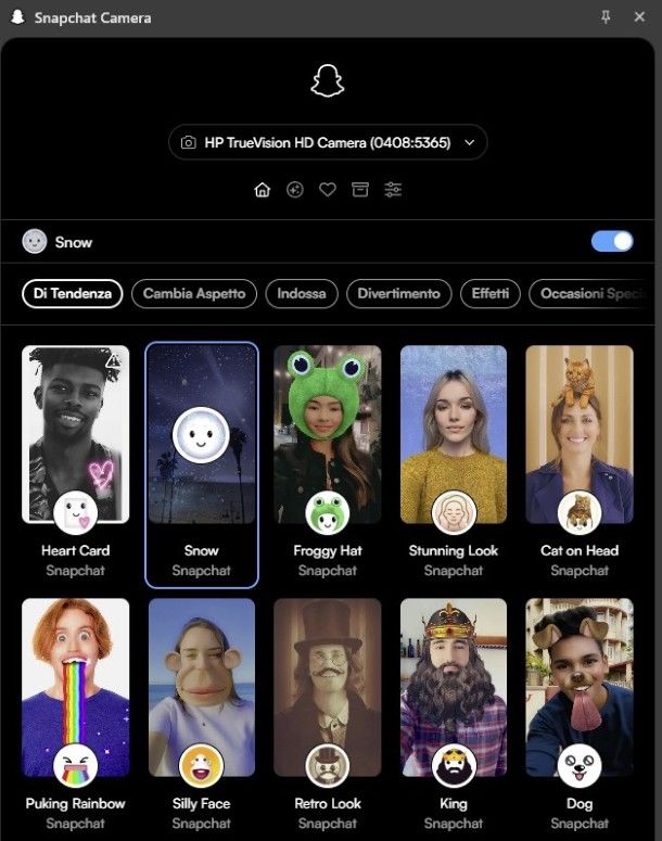 Estensione Snapchat Camera