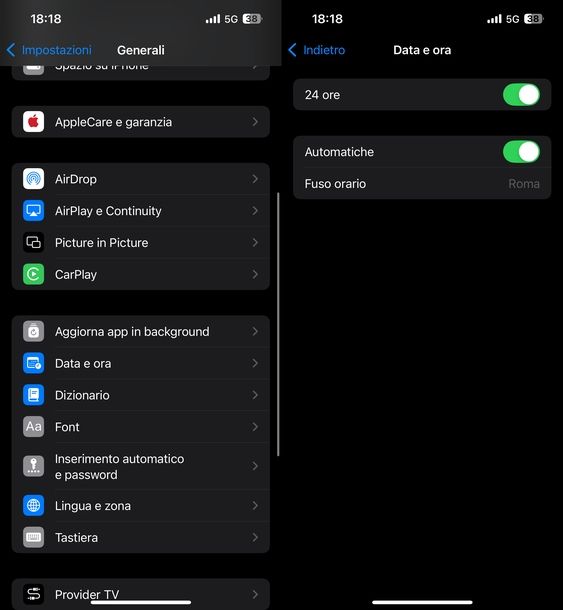 Impostare ora iPhone