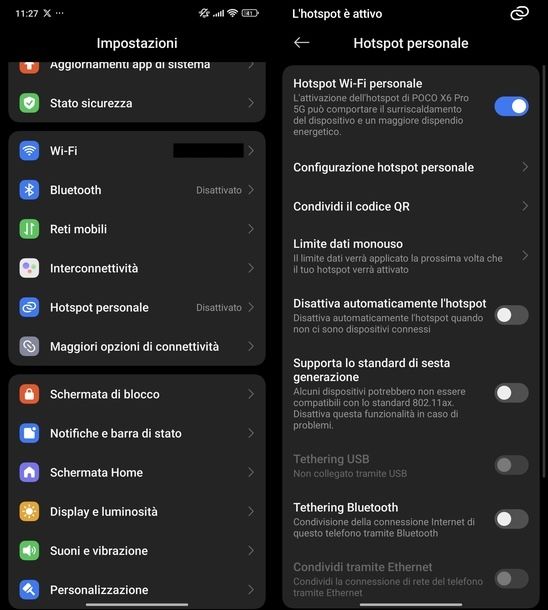 Fare hotspot Xiaomi