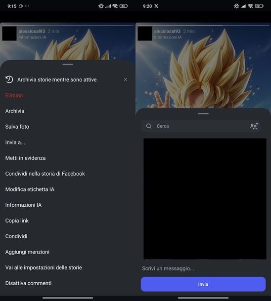Condividere storia già pubblicata Instagram Android