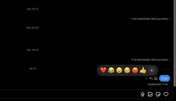 Mettere mi piace messaggi Instagram Web