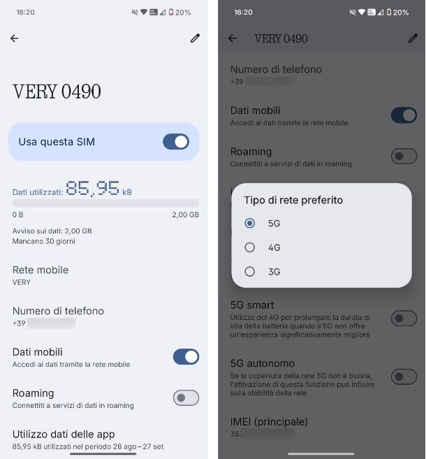Come attivare il 4G su Android