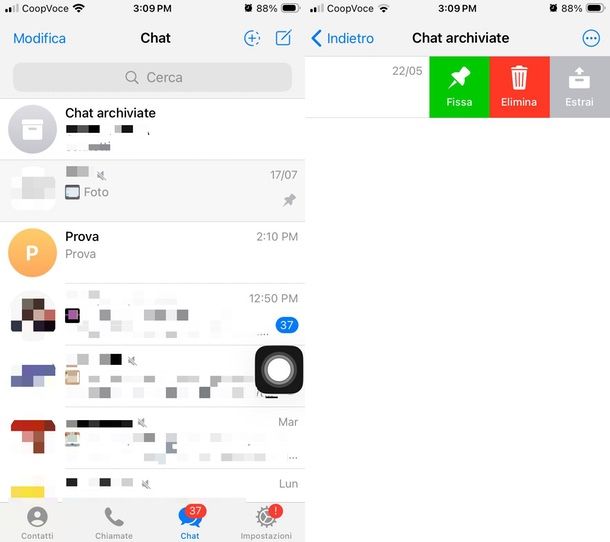 estrarre chat archiviate Telegram