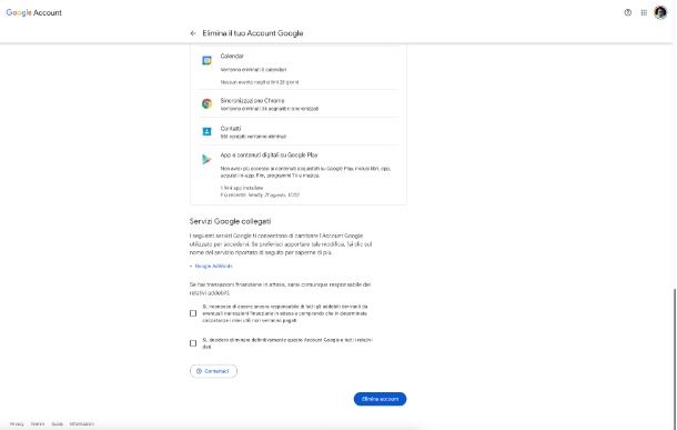 Come cancellare un account Google definitivamente
