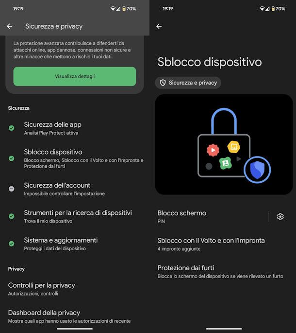 PIN sblocco