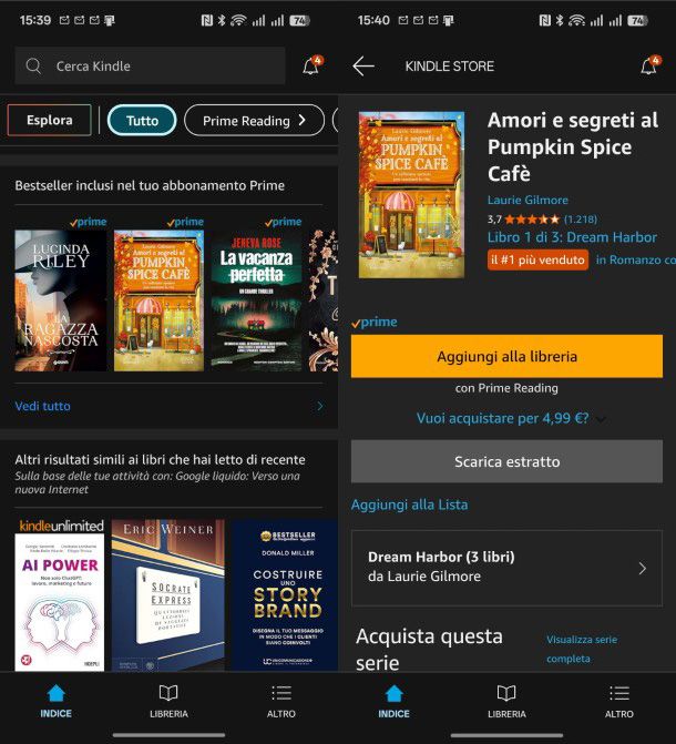 App Kindle mobile