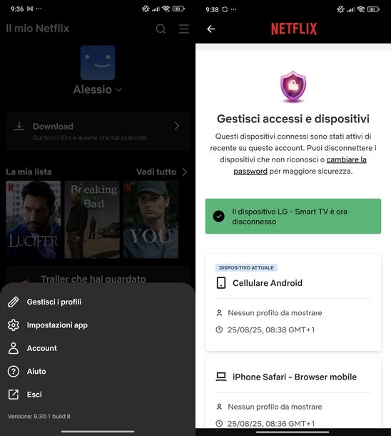Togliere Netflix Smart TV da telefono
