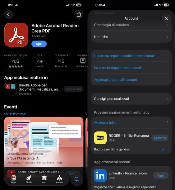 Aggiornare Adobe Acrobat iPhone