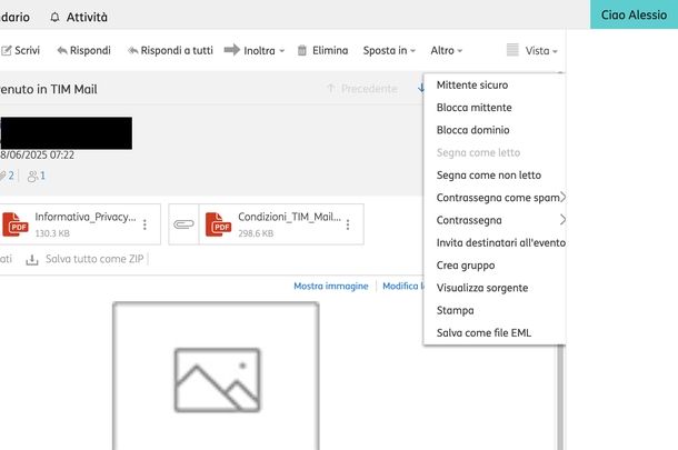 Backup email TIM Mail