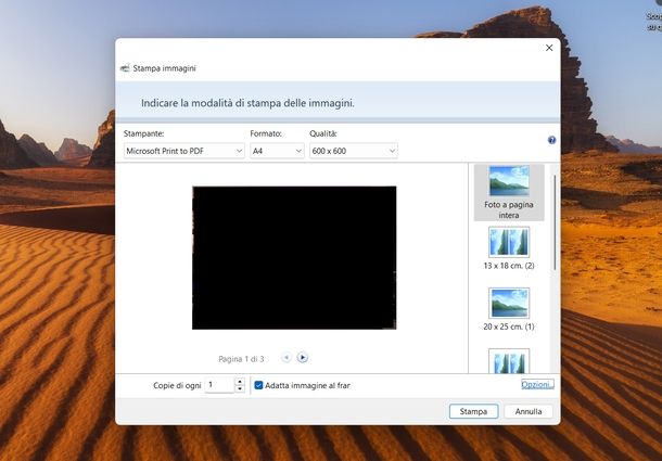 Trasformare foto in PDF gratis stampa immagini Windows