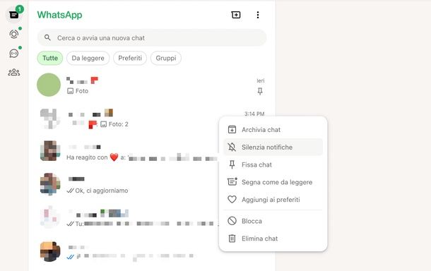 Silenziare WhatsApp PC