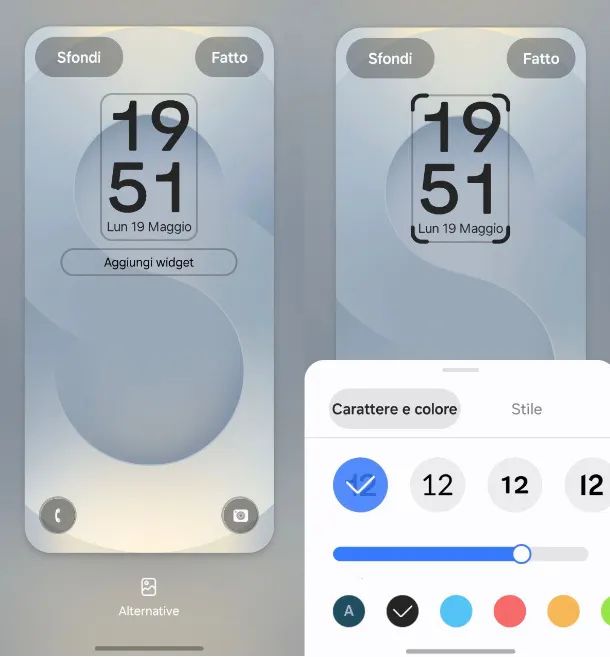modifica orologio schermata di blocco Samsung