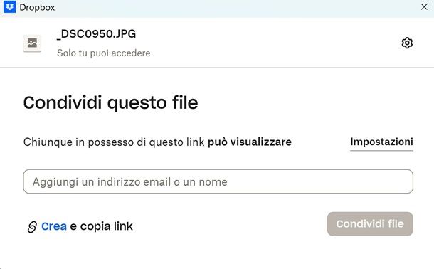 dropbox condivisione