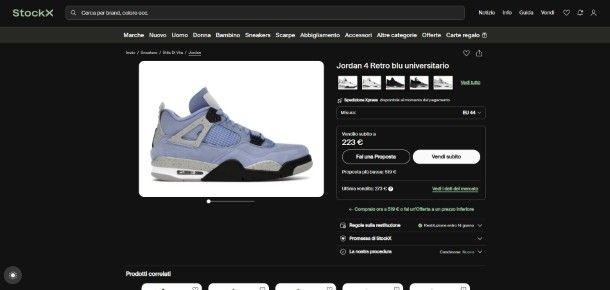Vendita su StockX