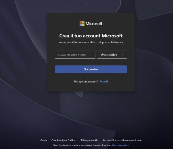Creazione email Outlook