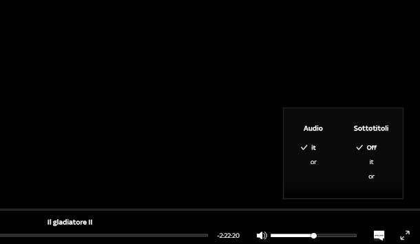 selezione sottotitoli client Sky Go