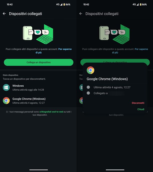 Dispositivi collegati WhatsApp