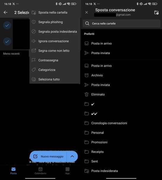 Recuperare mail archiviate Outlook Android
