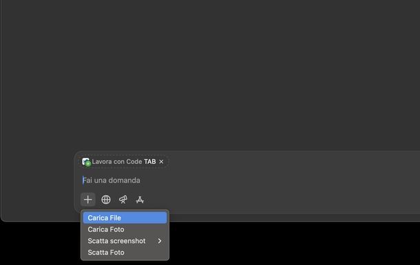 Caricare foto su ChatGPT macOS
