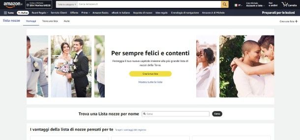 Lista Nozze Amazon