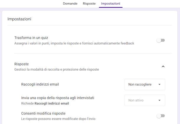Sondaggio anonimo con Google Moduli