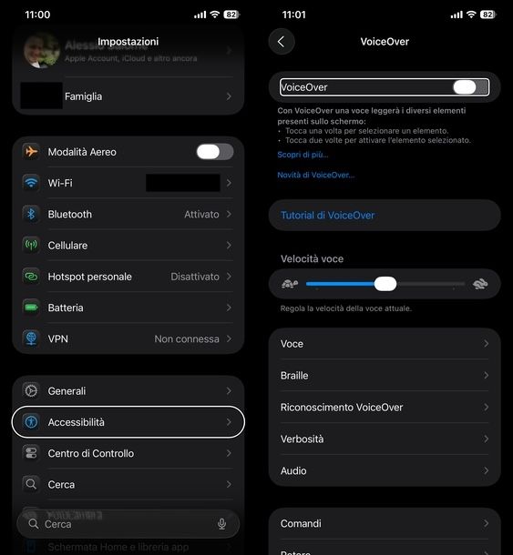 Disattivare TalkBack iPhone