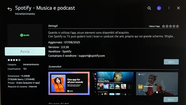 Installare Spotify Smart TV LG