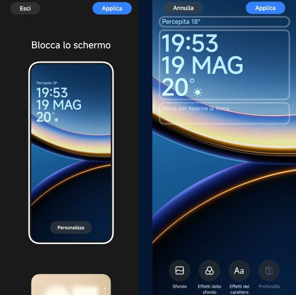 modifica orologio schermata di blocco Xiaomi